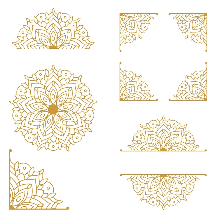 Vektor sett med mandala-designelementkolleksjon