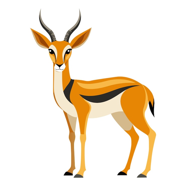 Vektor springbok som står stolt på en hvit bakgrunn