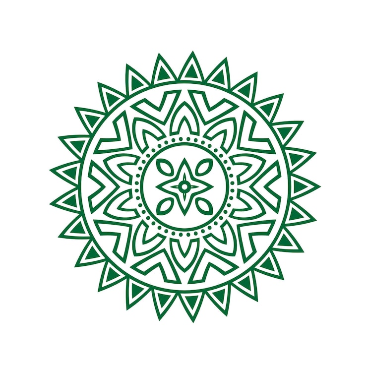 Vektori mandala-auringonsymbolikuvitus.
