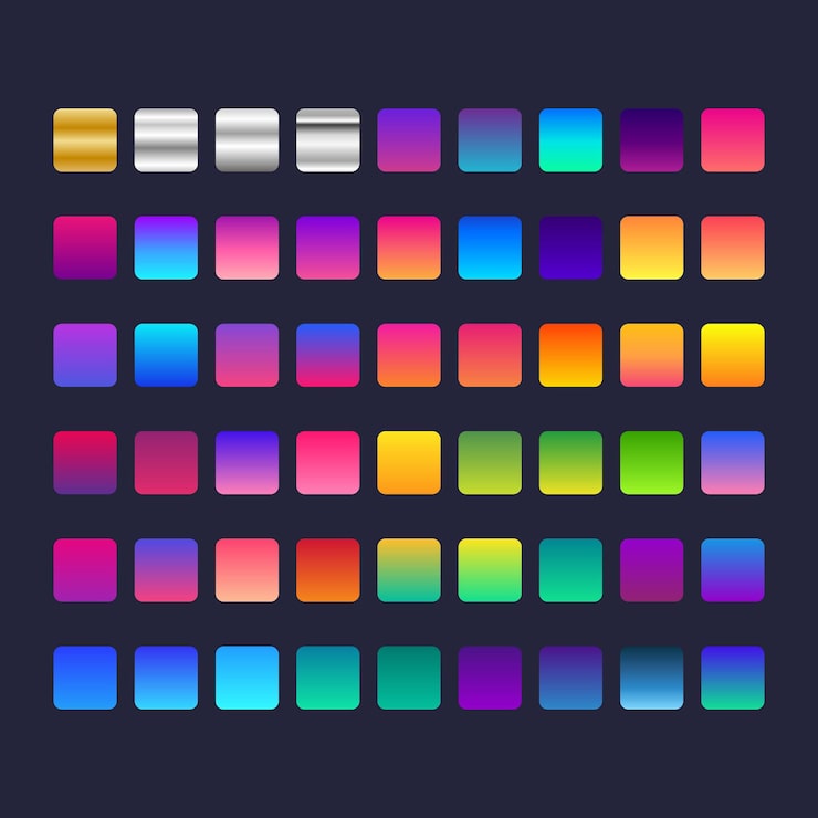 Wektor gradient set collection gradients kombinacje palet premium wektor