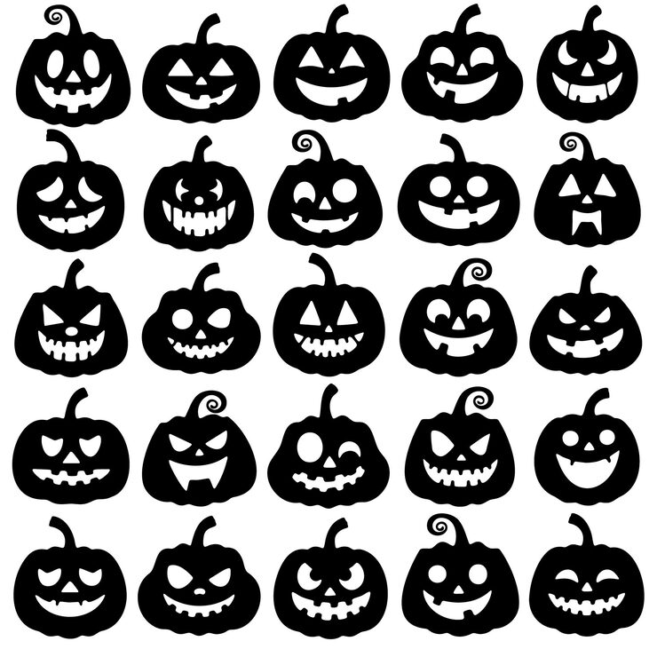 Wektor kolekcja halloween jackolanterns silhouettes