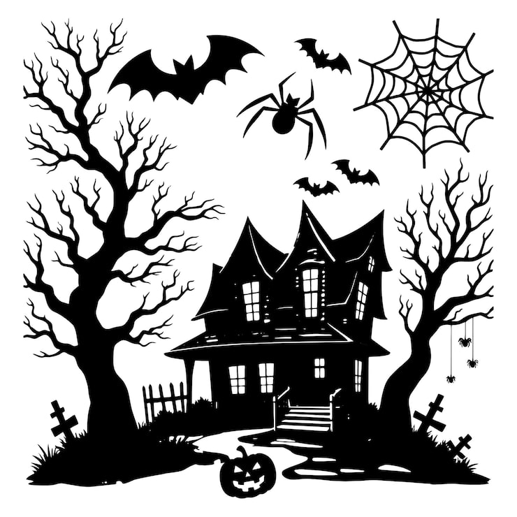 Wektor ścieżka halloweena elementy na białym tle