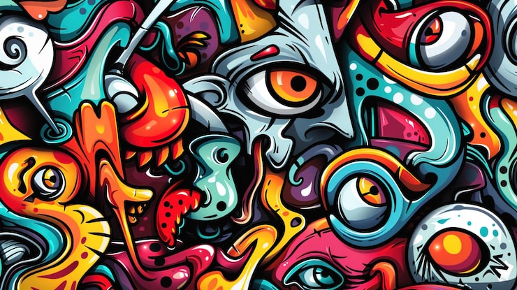 Zdjęcie tapeta z wzorem graffiti