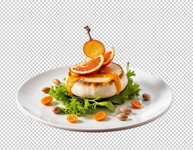 PSD bánh brie nướng với cam và quất