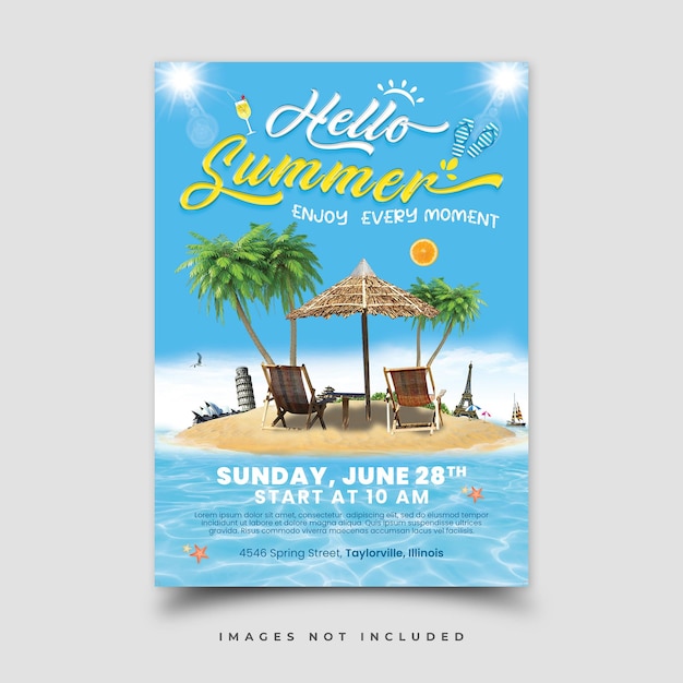 PSD mẫu áp phích dọc cho bữa tiệc mùa hè