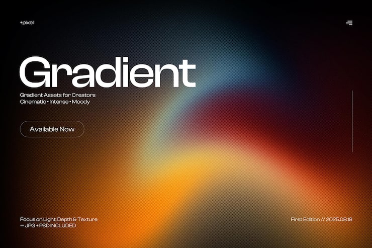 PSD tài sản gradient hạt điện ảnh cho các dự án sáng tạo