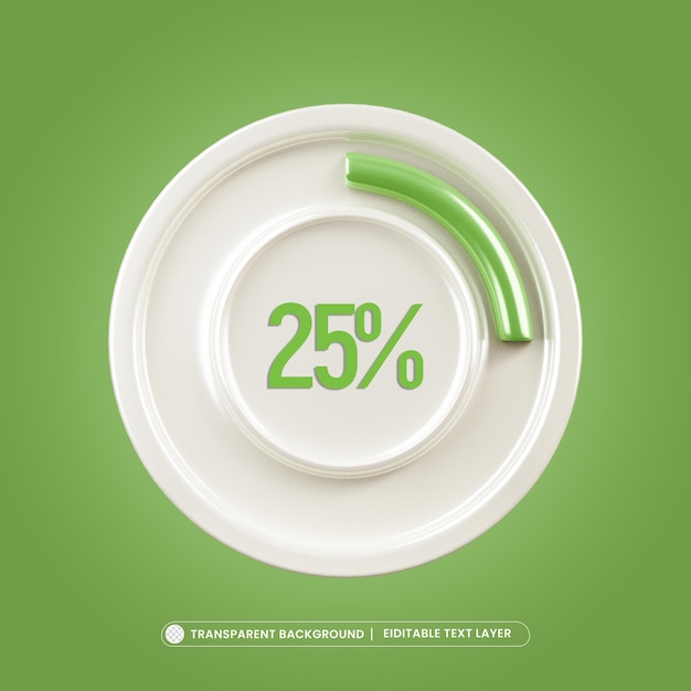PSD gratuito 25 icono de barra de carga de progreso circular 3d render