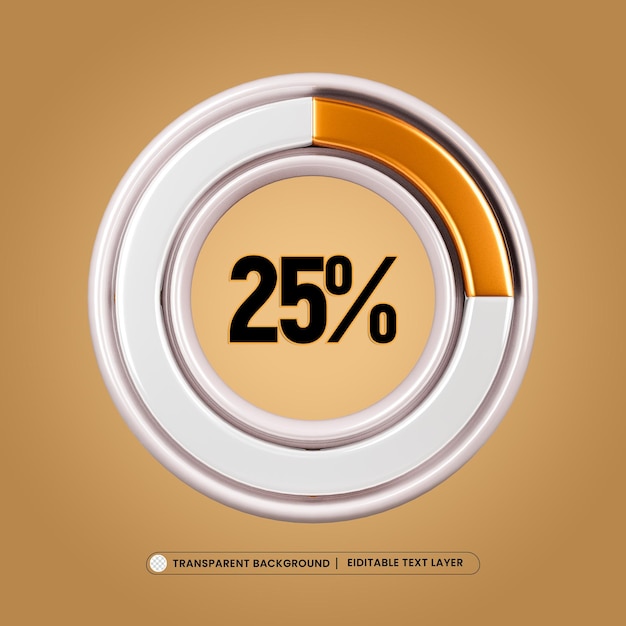 PSD gratuito 25 icono de barra de carga de progreso circular 3d render