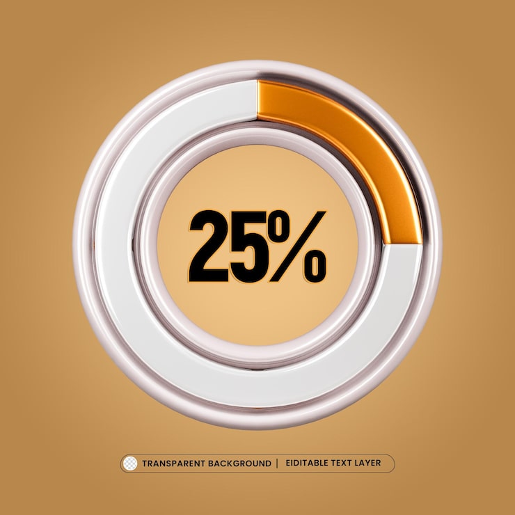 PSD gratuito 25 icono de barra de carga de progreso circular 3d render