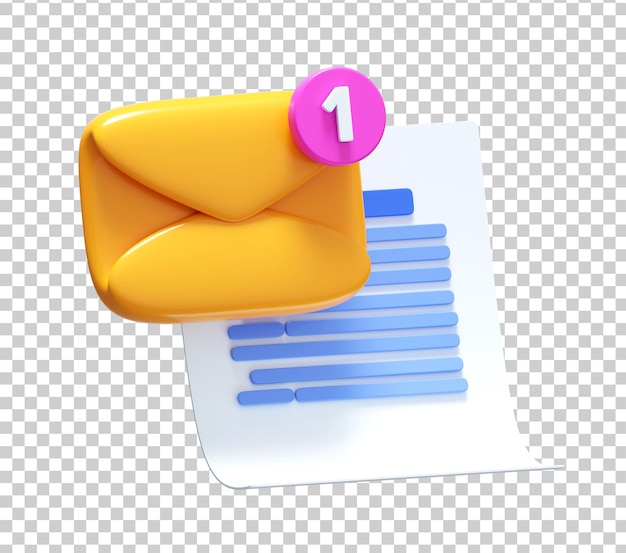 Gratis PSD 3d-bericht e-mail en document icoon