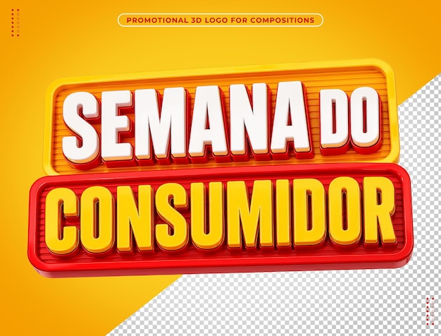 Gratis PSD 3d-gemodelleerd logo voor consumentenweek