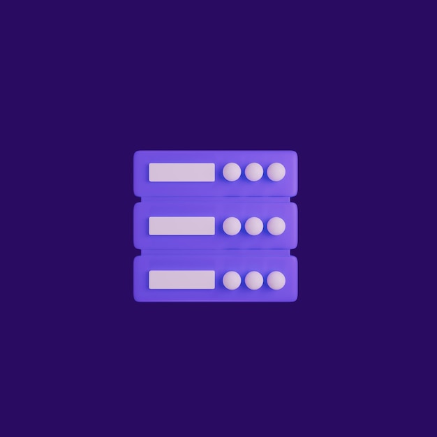 Gratis PSD 3d-gerenderde serverrack op paars