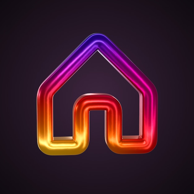 Gratis PSD 3d gradiënt thuis icoon