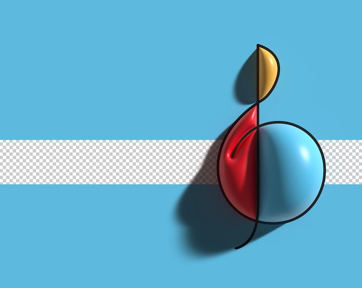 PSD gratuito 3d render music note ilustración diseño transparente archivo psd.