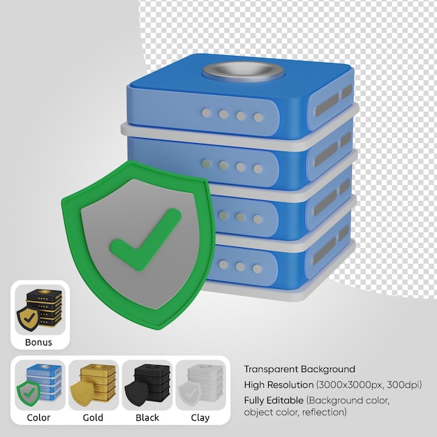 Gratis PSD 3d-serverbeveiliging