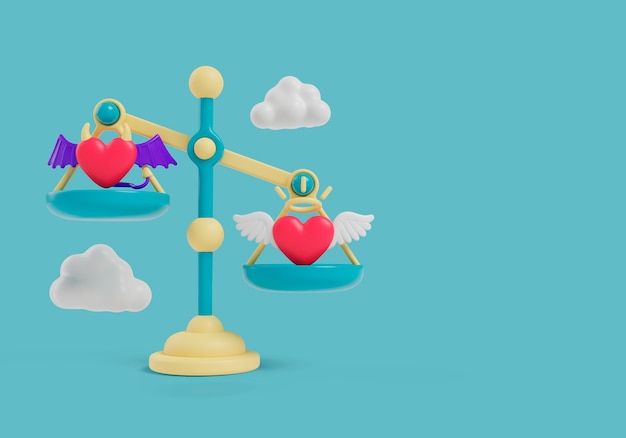 Gratis PSD 3d-weergave van de achtergrond van de balans