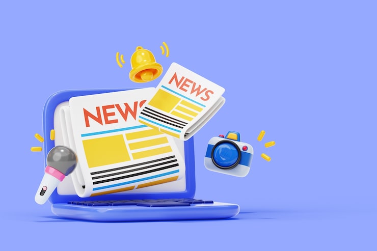 Gratis PSD 3d-weergave van nieuwsverkoopachtergrond