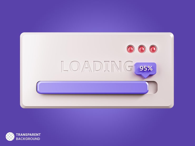 PSD gratuito 95 progreso del icono de la barra de carga 3d render