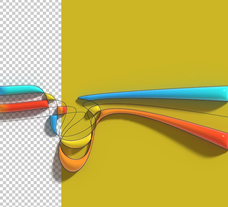 Gratis PSD abstract achtergrond digitale 3d-illustratie poster transparant psd-ontwerp
