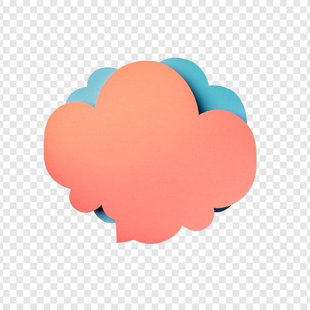PSD gratuito abstract coral e teal cloud speech bubble design