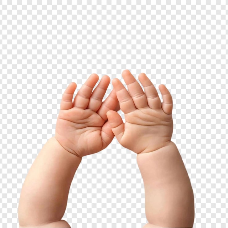 PSD gratuito las adorables manos del bebé alcanzando