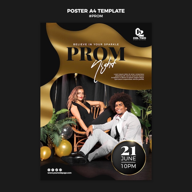 Gratis PSD afstuderen prom partij poster sjabloon
