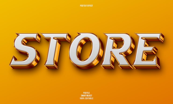 PSD gratuito almacenar efecto de texto editable en 3d