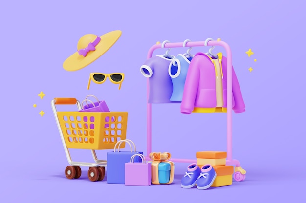 PSD gratuito antecedentes en las compras de moda
