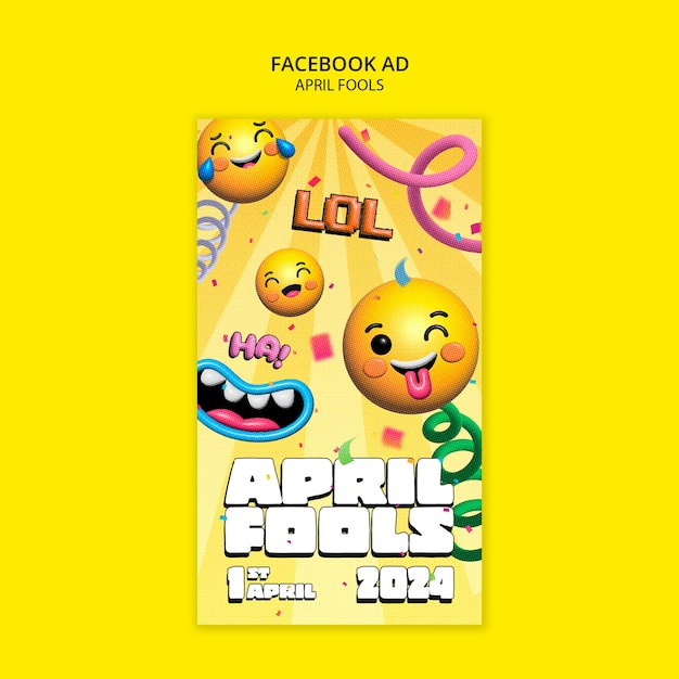 Gratis PSD april fools' viering facebook sjabloon