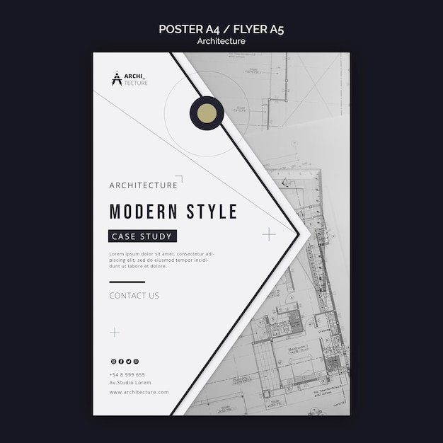 Gratis PSD architectuur concept folder sjabloon