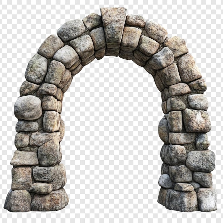 PSD gratuito arco de piedra antiguo una representación en 3d de un arco de piedra rústico