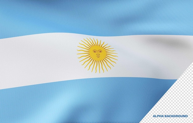 PSD gratuito bandera de argentina 3d con textura realista
