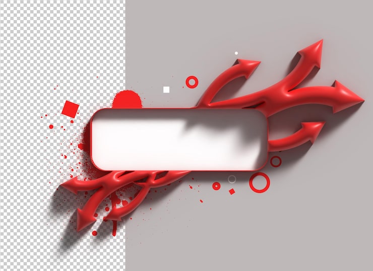 PSD gratuito banner floral abstracto con ondas de flecha concepto arquitectónico creativo