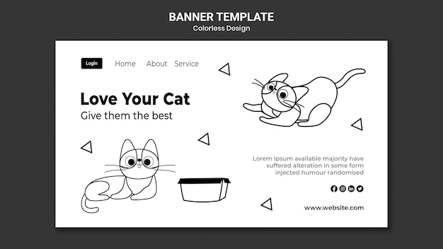 PSD Gratis banner hari kucing nasional
