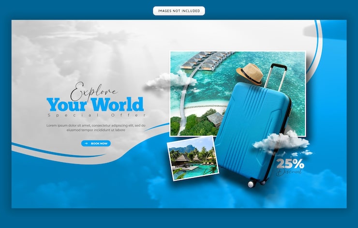 PSD gratuito banner o plantilla de fondo para la web de viajes y turismo