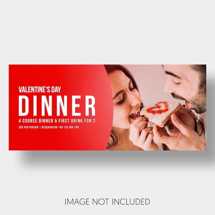 PSD gratuito banner plantilla restaurante pareja día de san valentín