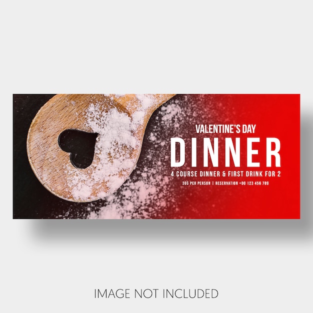 Gratis PSD banner sjabloon restaurant valentijnsdag