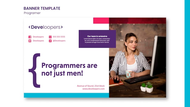PSD Gratis banner template iklan programmer