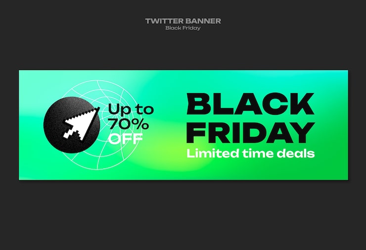PSD gratuito banner twitter per la vendita del black friday