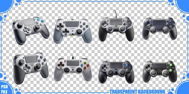 PSD Gratis beberapa pengontrol game dengan latar belakang transparan