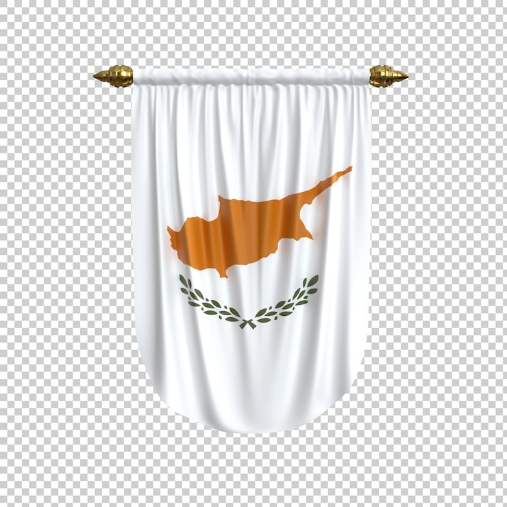PSD Gratis bendera siprus digantung vertikal