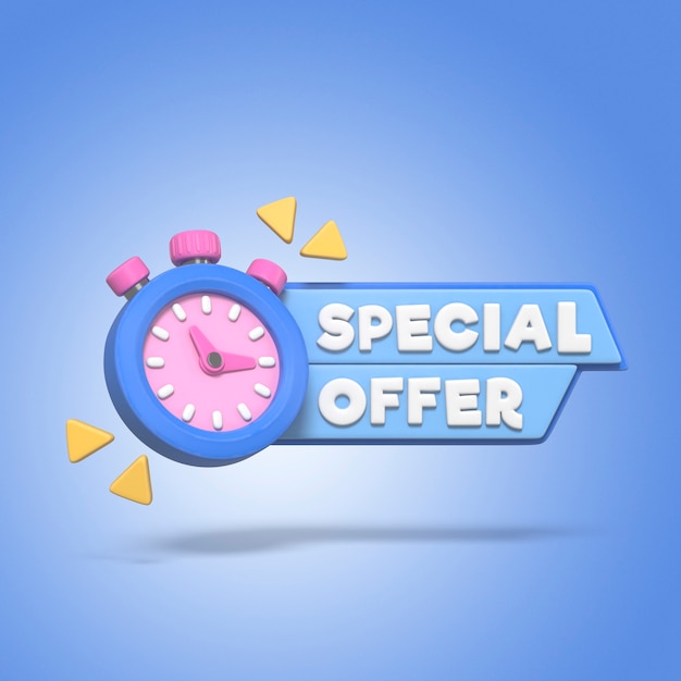 Gratis PSD beperkte tijd speciale aanbieding 3d rendering