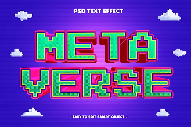 Gratis PSD bewerkbaar teksteffect: meta verse