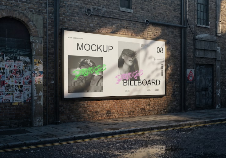 PSD Gratis billboard jalanan grunge