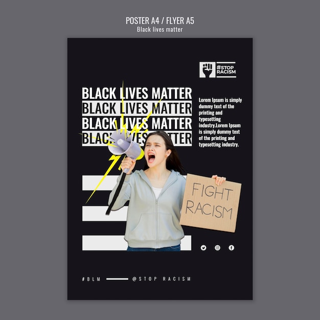 Gratis PSD black lives matter poster sjabloon