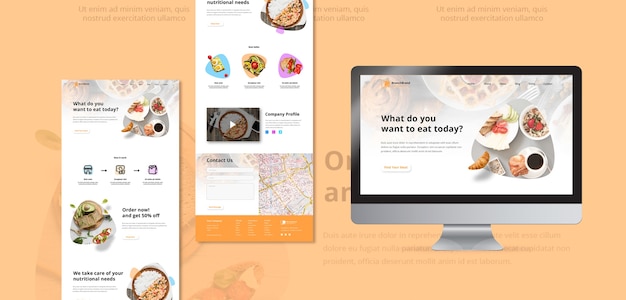 Gratis PSD brunch sjabloon concept