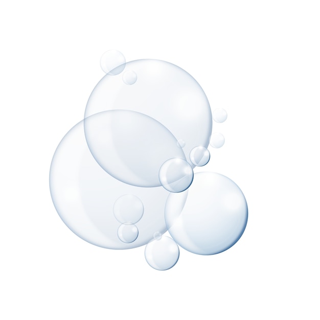 PSD gratuito bubble realistiche isolate