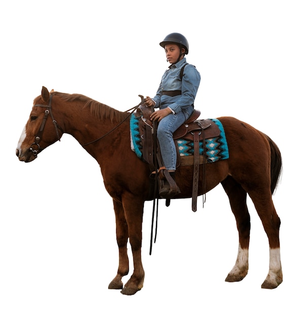 PSD gratuito caballo listo para el equitación aislado