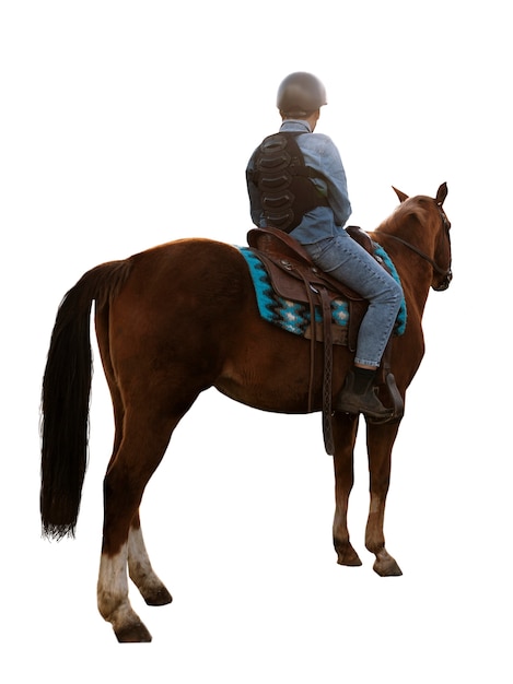 PSD gratuito caballo listo para el equitación aislado