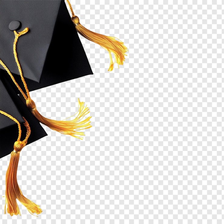 PSD gratuito cappelli e tassels per la laurea celebrano i risultati accademici